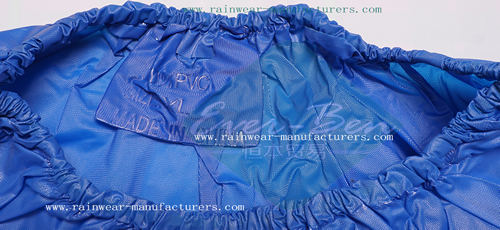 Blue PVC womens plastic raincoats elastic waist